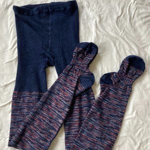 Smartwool Celestial Sky tights in blue and red size M
